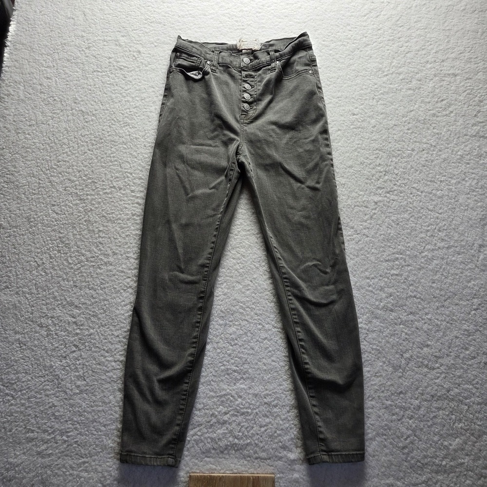Blank Slate Jeans Womens 28/7 Gray Medium‎ Wash High Rise Skinny Stretch Denim